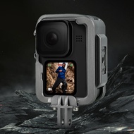 TELESIN Case GoPro hero 9/10/11/12 Aluminum Alloy Protective Housing - GP-FMS-G11-TZ - Gray Silver