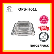 [READY STOCK] 🔥🔥🔥BENXON OPS-H61L DISPOSABLE CLEAR PLASTIC BAKERY FOOD TRAY WITH LOCK (50PCS) / BEKAS