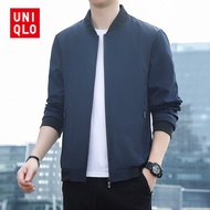 Uniqlo Men's Bomber Jacket 2023 Spring Men's New Tops Men's Jacket Big Size Men's Casual Flight Jack