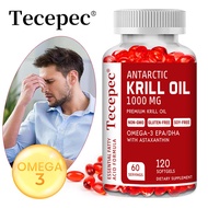 Antarctic Krill Oil 1000 Mg with Omega-3 EPA, DHA, Astaxanthin and Phospholipids for Cardiovascular 