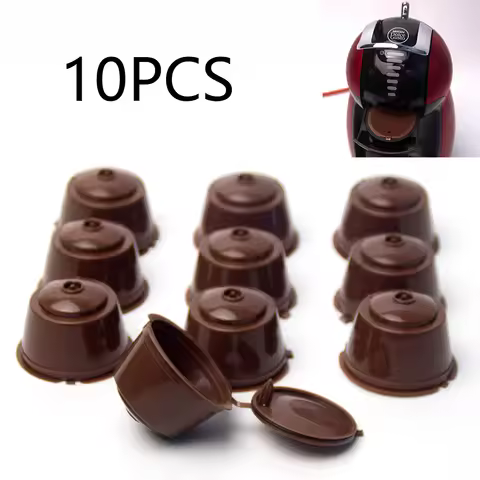 10PCS Refillable Capsules for Nescafe DOLCE GUSTO Coffee Capsules Reusable Filter with Spoon Brush C