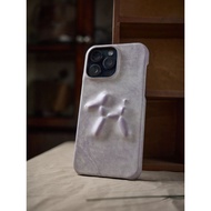 Handcrafted Embossed Light Purple Balloon Dog Waxed Phone Case Apple Phone Case Animal Art Durable H
