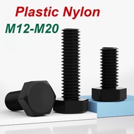 Black Nylon Hex head Screw, M12-M20, DIN 933, Plastic Hex bolts, Insulated Hex Screw, Plastic Bolt S