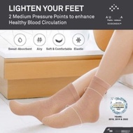 WOMEN AULORA SOCKS with Kodenshi SOFT BEIGE color 100% BE Auloraa Socks Stokin Sihat HALAL