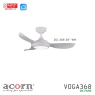 Acorn Voga DC-368 | 38 Inch Ceiling Fan | 24W LED Tri-Color | High Performance DC Fan | Anti Corrosion | Complimentary Decorative No Light Cover