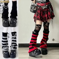 DESERT Knit Leg Warmers, Slouchy Knit Striped Boot Cuffs, Gothic Chain Harajuku Loose Stacked Boot S