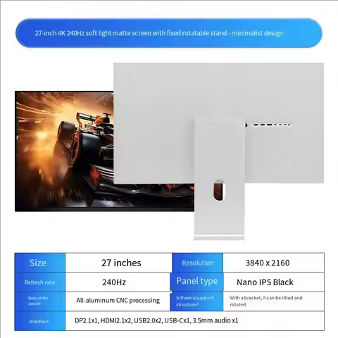 Kuycon P27ZB MONITOR 27-inch LG NANO IPS Display Gaming Dual Mode 4K 240Hz/1K 480Hz Matte Screen HDR