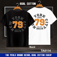100% Premium Cotton Baju T Shirt Lelaki Oversize Plus Size Style Viral TA0114-New York Sport