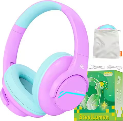 Nova1Lite Kids Active Noise Cancelling Headphones Safe Volume 74/85/94dB Bluetooth 5.3 Wireless Head