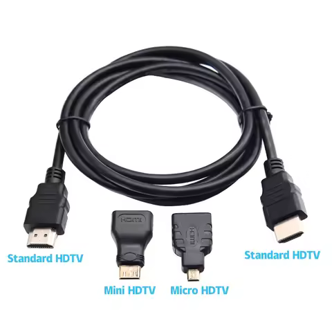 Mini HDTV Adapter Micro HDTV Connector Cable 3 In1 1M 1.5 Meters HD High Quality Compatible Suitable