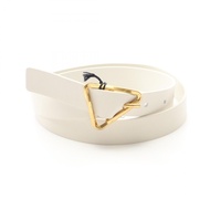 【二手】Bottega BOTTEGA VENETA Grasp 三角皮帶 679476VMAU3900990 白色真皮皮帶 女士 全新