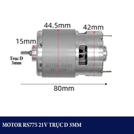 Motor dây đồng RS550 775 Brushless điện áp 12/21V sử dụng cho máy rửa xe dùng pin Lithium ion - 4 tù