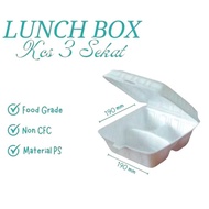 3-Section Styrofoam (BENTO Shape) 3-Section Food Styrofoam/