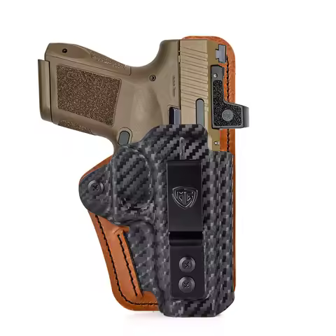 Mete MC9 Holster with Comfort Pad IWB Kydex Leather Hybrid Holster for 9mm Canik Mete MC9 Red Dot Op