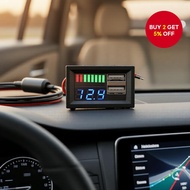 USB 5V 2.4A Auto Voltage Detector 12V-24V 3S-7S Lithium Battery Power Indicator Capacity Tester for 