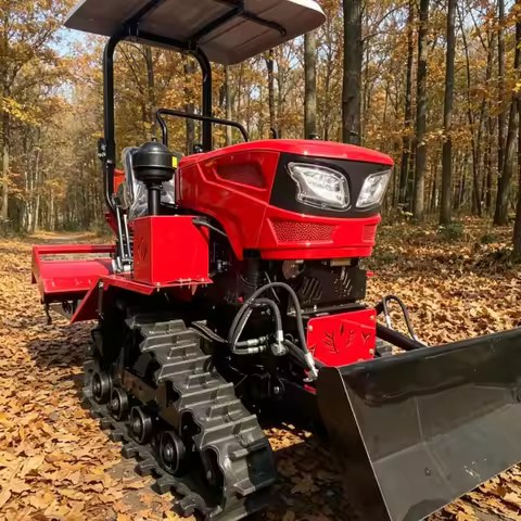 Customized 35HP Plowing Tractor, Tracked Rotary Tiller, Farm Rotary Tiller, Upgraded Micro‑Tiller