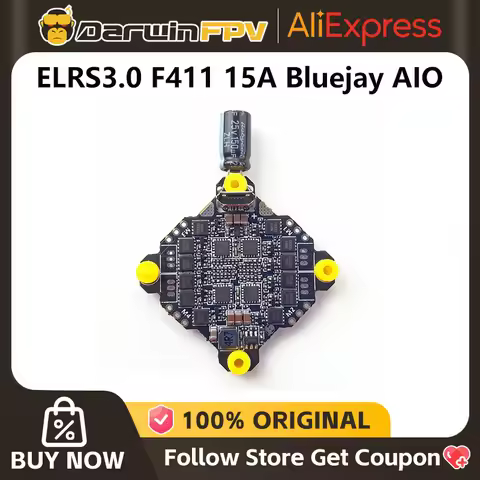 DarwinFPV F411 AIO Flight Controller Whoop Blheli_S Betaflight F4 15A OSD BEC BL_S 1-3S 4In1 ESC for
