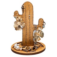 木質仙人掌珠寶展示架支架，適合耳環、戒指、項鍊