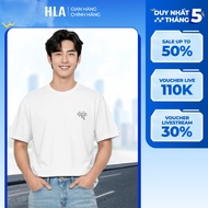HLA Men's Basic Short-Sleeved Plain T-shirt, Embroidered Logo Pattern on Chest, Elastic and Absorben
