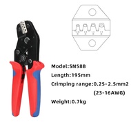 SN-58B Dupont TE JST Molex Terminal Wire Crimping Pliers 0.25-1.5MM2 Non-Insulated Open Barrel Crimp