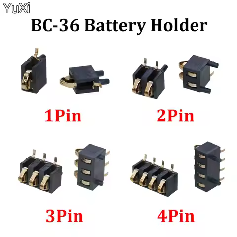YUXI 10Pcs 2.5mm Pitch 1/2/3/4Pin Gold-Plated BC-36 Battery Holder Shrapnel Charging Connector Condu