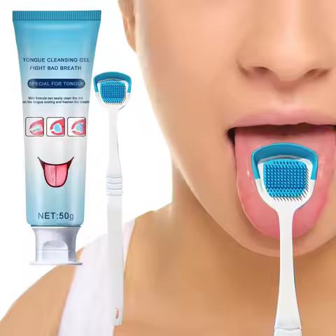 Tongue Coating Cleaning Gel Mint Tongue Scraper Scrubber Orasl Care Removal Odor Health Fresh Breath