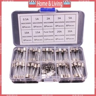 ci 9 Values 72pcs 250V 6x30mm Fast Blow Fuses Fine Fuses Quick Glass Fuses Kits