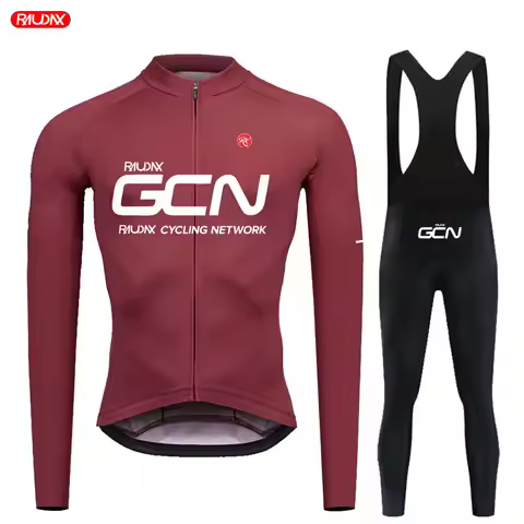 Raudax GCN Man's Long Sleeves Cycling Jersey Sets Mountain Bike Cycling Wear Road Bike Cycling Sport