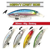 Lure Heavy Cast 90S Minnow Sinking 40 grams Black Rabbit Killer HeavyCast BlackRabbit