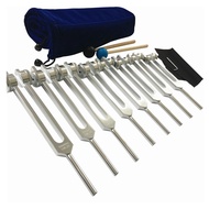 (QEPA) 8 Pieces Chakra Tuning Fork Set Tuning Fork Silver Chakra Tuning Fork for Healing for Meditat