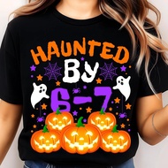 Haunted By 67 Halloween PNG Cute Spooky Meme Sublimation Design Pumpkin Ghost Clipart Trendy Hallowe