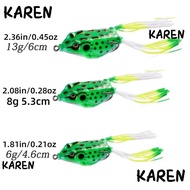 KARENGOODS 5Pcs Frog Soft Lure, 6cm 13g/4.6cm 6g with Fishing Hooks Tube Bait, Wobbler  Eyes Artific