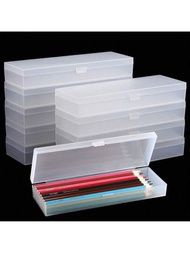 塑膠筆盒,透明筆盒,迷你筆盒,帶鉸鏈蓋的塑膠筆盒,可用於鉛筆、筆、蠟筆的學校辦公用品組織和收納