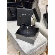 YSL/Saint Laurent 2021 Spring Summer New Style Black Crocodile Grain Cowhide Le 5A7 Underarm Bag Sho