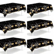 1pc Happy Birthday Tablecloth, Suitable For 18/21/30/40/50/60th Birthday, Disposable Table Runner, B