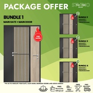 [PACKAGE] Fire Rated Main Door + Mild Steel Main Gate (Premium Designs) + Full Solid Laminate Bedroo