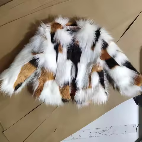 2024 New Autumn Winter Girls Warm Furry Faux Fur Jackets Kids Fashion Thicekening Parkas Coats 12m-1