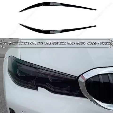 Car Front Headlights Eyebrow Eyelids Sticker Decorative ABS For BMW 3 Series G20 G21 320i 325i 330i 