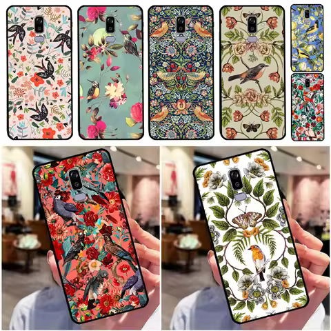 Garden Birds Case For Samsung Galaxy J3 J5 J7 2017 A3 A5 2016 A6 A8 J2 J8 A7 A9 2018 J4 J6 Plus Cove