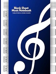 Guitar Tablature Notebook - Large Format A4 (8.5x11-in) - 6 Blank Chord Diagrams & 7 Staves - Tab Ma