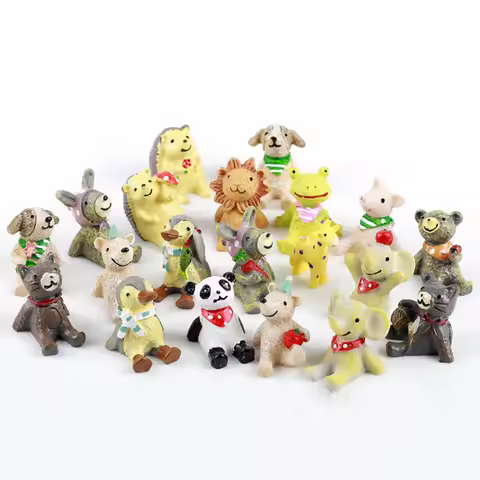 Zakka Animal Lion Panda Elephant Penguin Bear Cat Dog Frog Rabbit Pig Figurine Miniature Fairy Garde