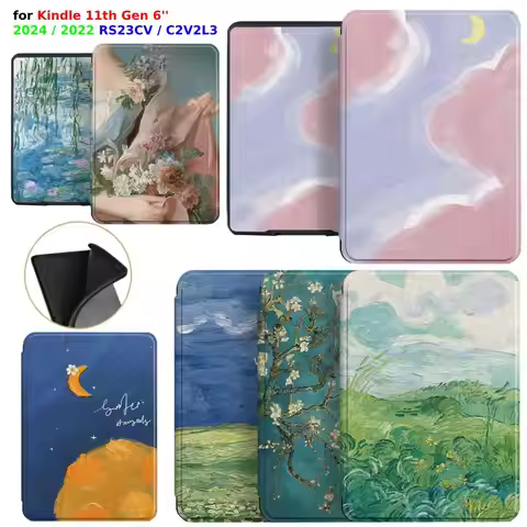 For Kindle 11th Generation Case 2024 2022 6 inch TPU Soft Case Auto Wake Sleep Cover 6'' Ebook RS23C