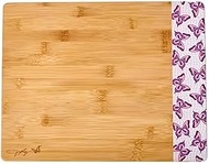 Dolly Parton Bamboo Reversible Cutting Board, Pink Butterfly Print, Gentle on Knives, Great for Chop