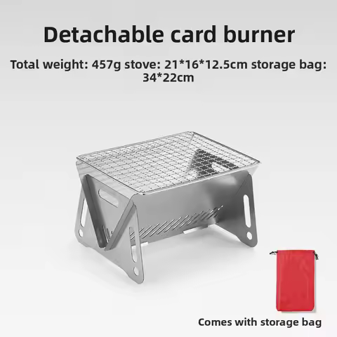 Outdoor Folding Card Stove Stainless Steel Burning Stove BBQ Stove Firewood Stove Camping Supplies P