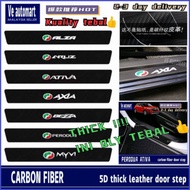 Carbon Fiber 5D THICK LEATHER side door step Protector (TEBAL) perodua ativa axia aruz myvi bezza accessories