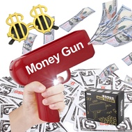 Money Gun Shooter with Props and Sunglasses - Handheld Fake Bill Dispenser Toy, Shoots Money for Mak