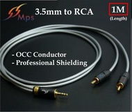HiFi Grade 3.5mm to RCA Cable, 3.5mm轉RCA  (高純度單晶銅線芯+屏蔽）