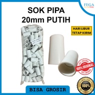 20mm White Pipe Socket – PVC Electrical Pipe Connection Wire Connector