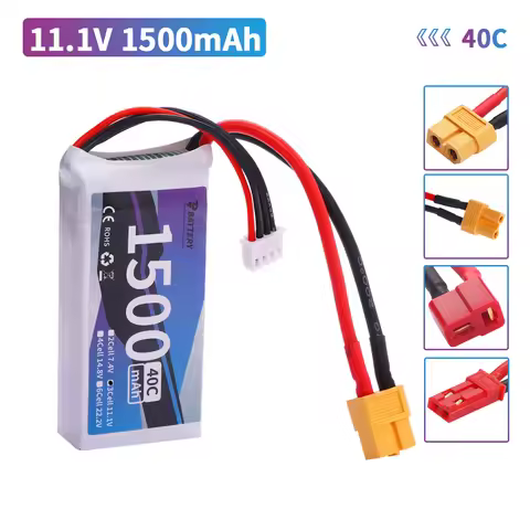 11.1v 1500mAh 3S LiPo Battery T/XT60/JST Plug for Rc Car Helicopter Airplane 11.1V Rechargeable Lipo