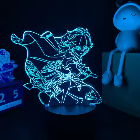 Newly Genshin Impact Night Light Yae Miko Game Figures Acrylic Stand Model 3D Table Lamp Kids Git Ac